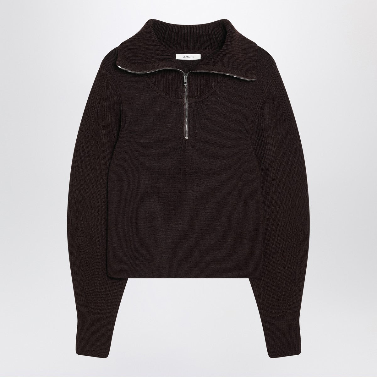 LEMAIRE Eggplant zip-up sweater
